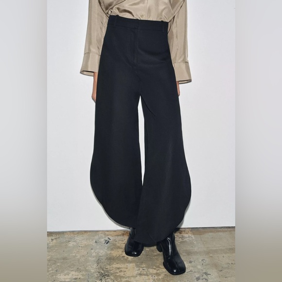 ZARA ZW COLLECTION WIDE-LEG PANTS WITH VENTS - Picture 1 of 8